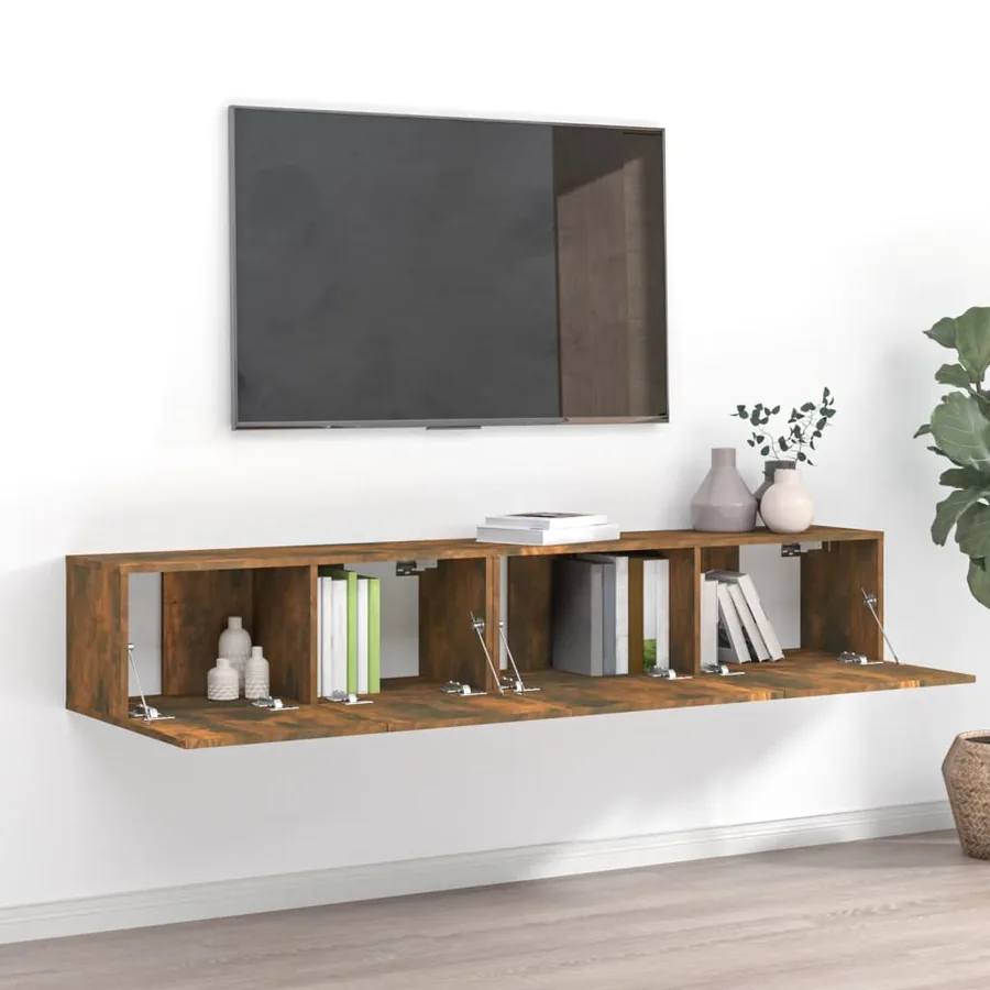 Ensemble de meubles TV 2 pcs Chêne fumé Bois d'ingénierie