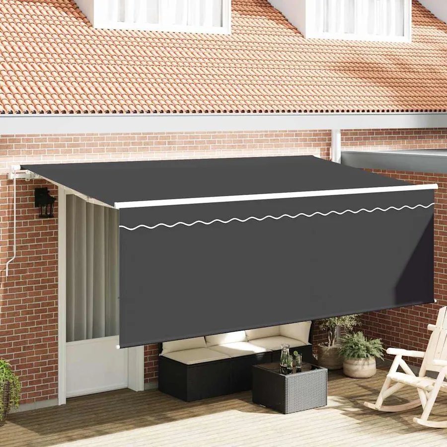 Auvent Rétractable Anthracite 350 x 200 cm