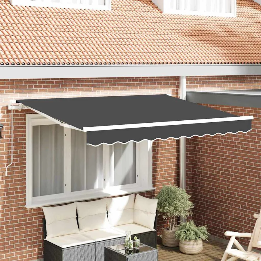 Auvent Rétractable Anthracite 300 x 200 cm tissu