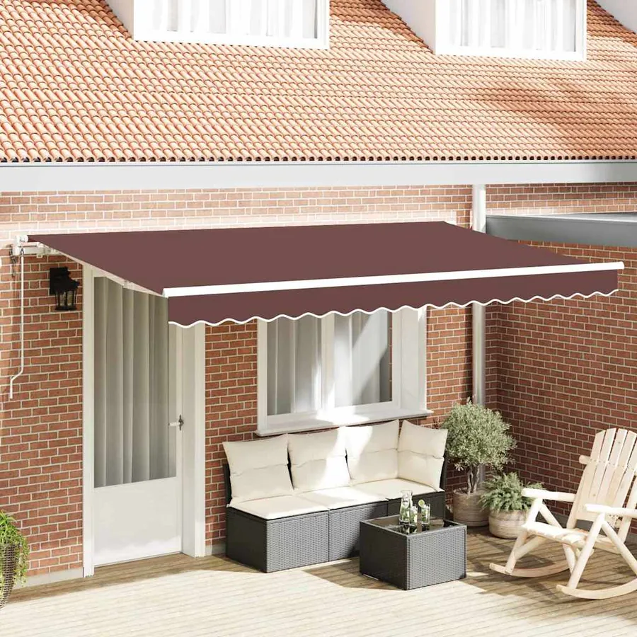 Auvent Rétractable Marron 400 x 200 cm tissu
