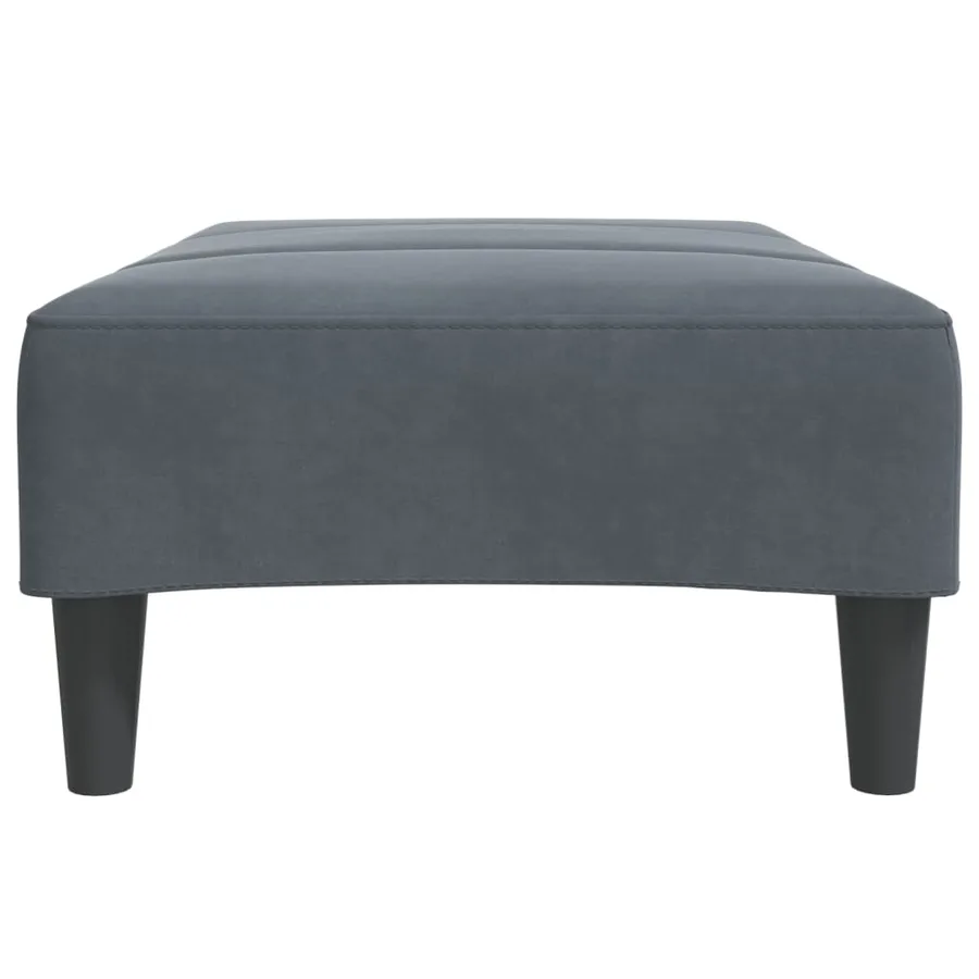 Repose-pied gris foncé 77x55x31 cm velours - 5