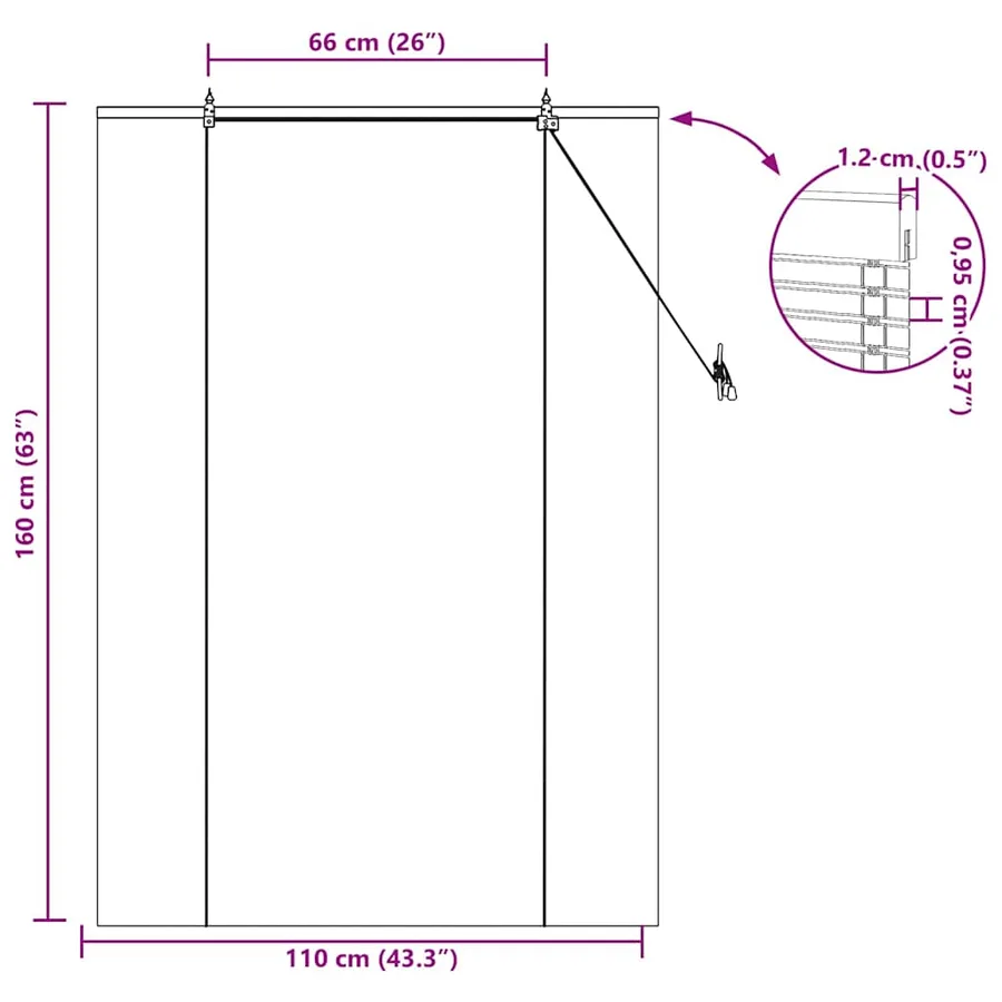 Store enrouleur Marron 110 x 160 cm Bambou - 15