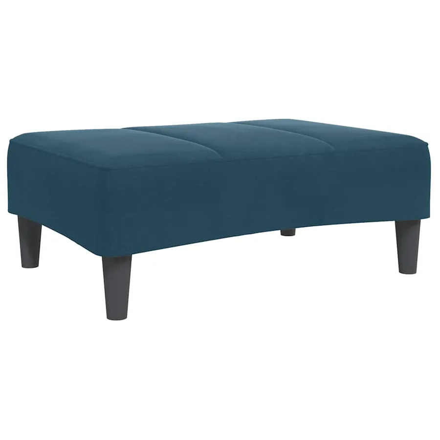 Repose-pied bleu 77x55x31 cm velours - 2