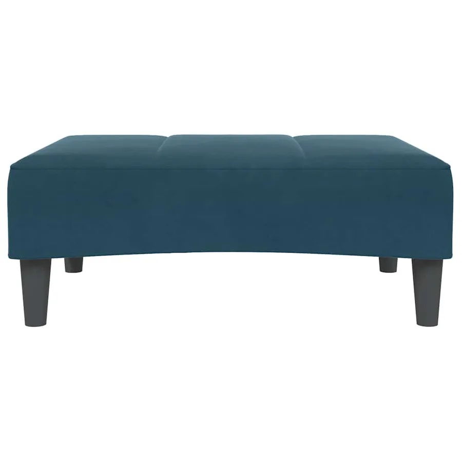 Repose-pied bleu 77x55x31 cm velours - 4
