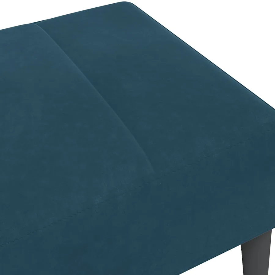 Repose-pied bleu 77x55x31 cm velours - 6