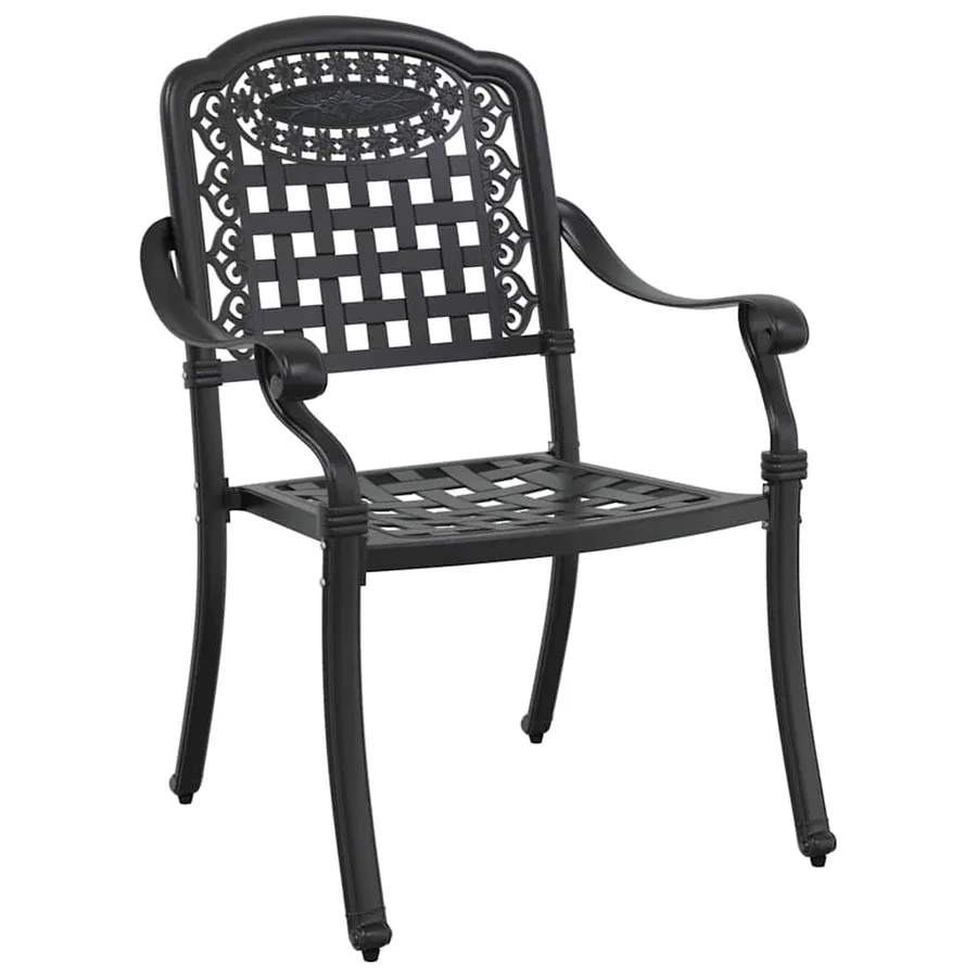 Ensemble de salle à manger pour jardin 5 pcs Noir Aluminium - 6