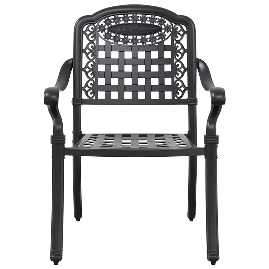 Ensemble de salle à manger pour jardin 5 pcs Noir Aluminium - 9