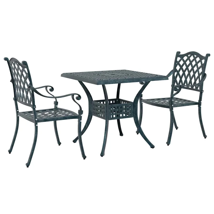 Ensemble de tables de jardin 3 pcs Vert Aluminium coulé - 2