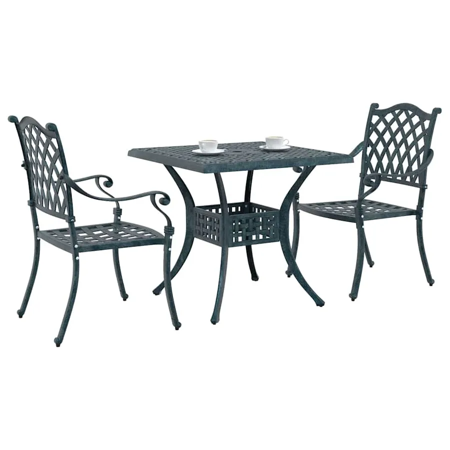 Ensemble de tables de jardin 3 pcs Vert Aluminium coulé - 3