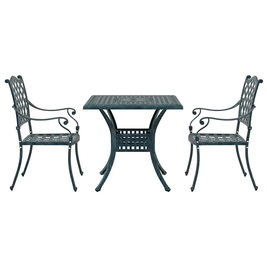 Ensemble de tables de jardin 3 pcs Vert Aluminium coulé - 6