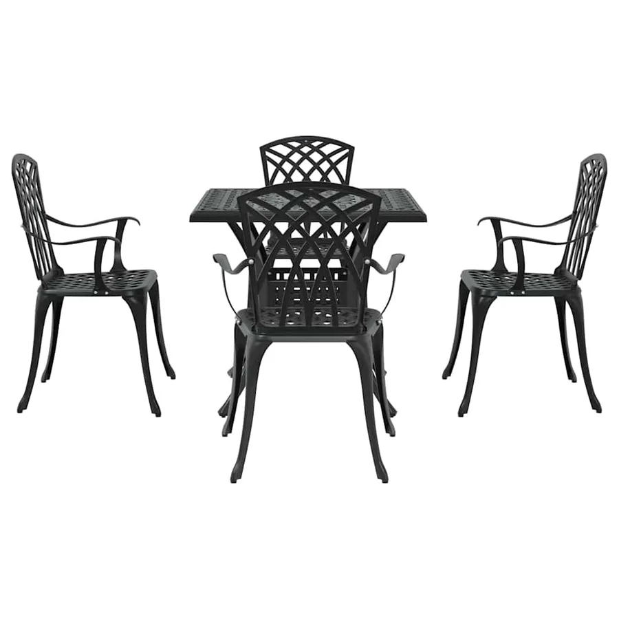 Ensemble de tables de jardin 5 pcs Noir Aluminium coulé - 7