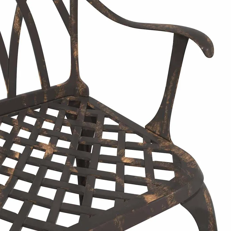 Ensemble de tables de jardin 3 pcs Bronze Aluminium coulé - 11