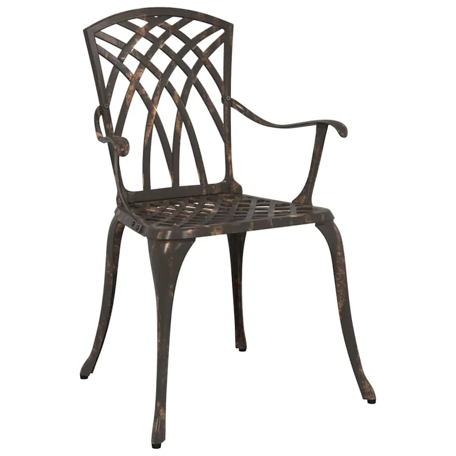 Ensemble de tables de jardin 3 pcs Bronze Aluminium coulé - 4