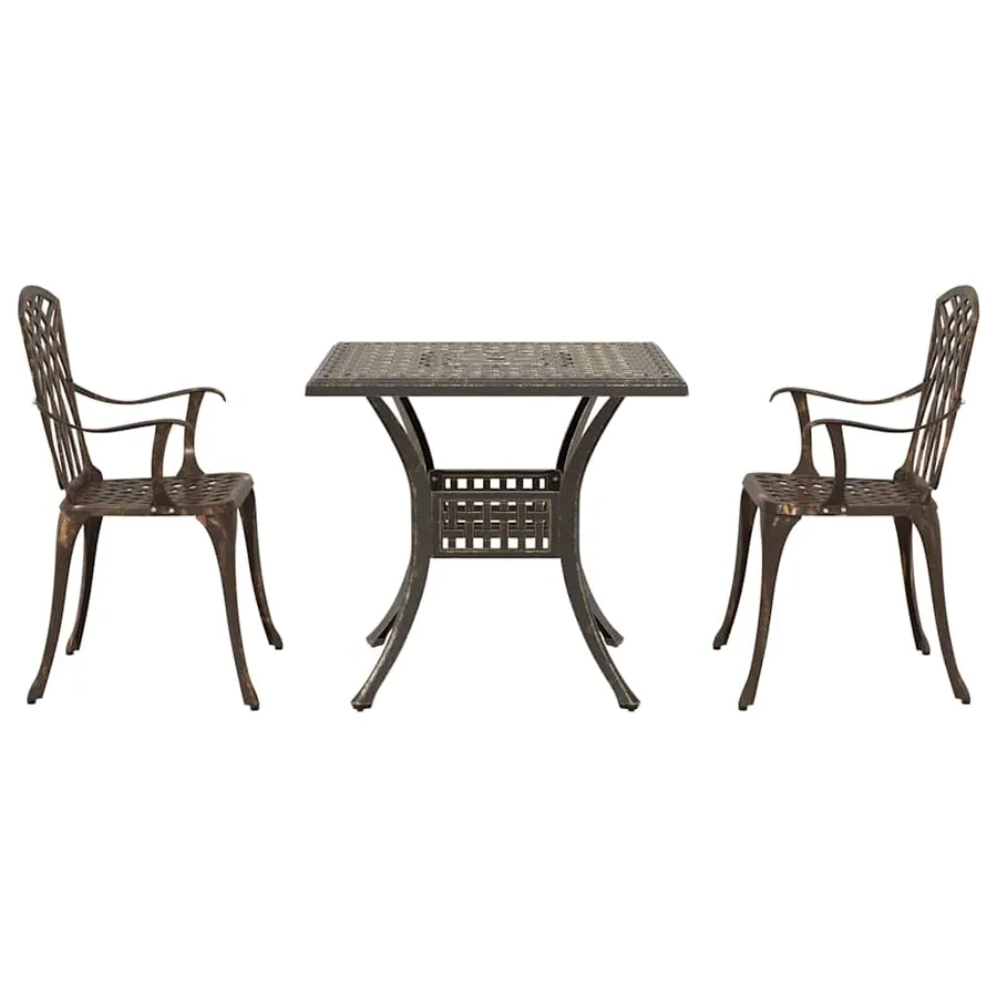 Ensemble de tables de jardin 3 pcs Bronze Aluminium coulé - 6