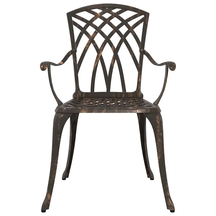 Ensemble de tables de jardin 3 pcs Bronze Aluminium coulé - 7