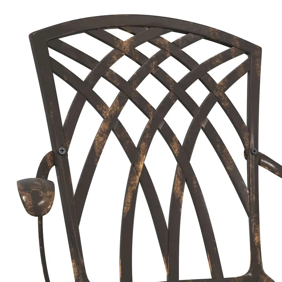 Ensemble de tables de jardin 3 pcs Bronze Aluminium coulé - 8