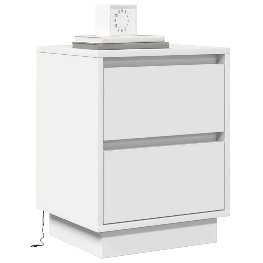 Cabinet de chevet avec tiroir 2 pcs Blanc 39 x 34,5 x 50 cm - 3