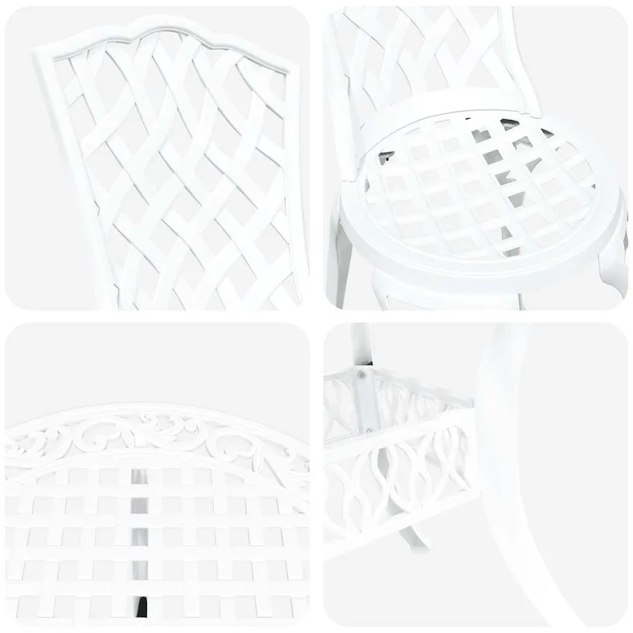 Ensemble de salle à manger pour jardin 7 pcs Blanc Aluminium - 11