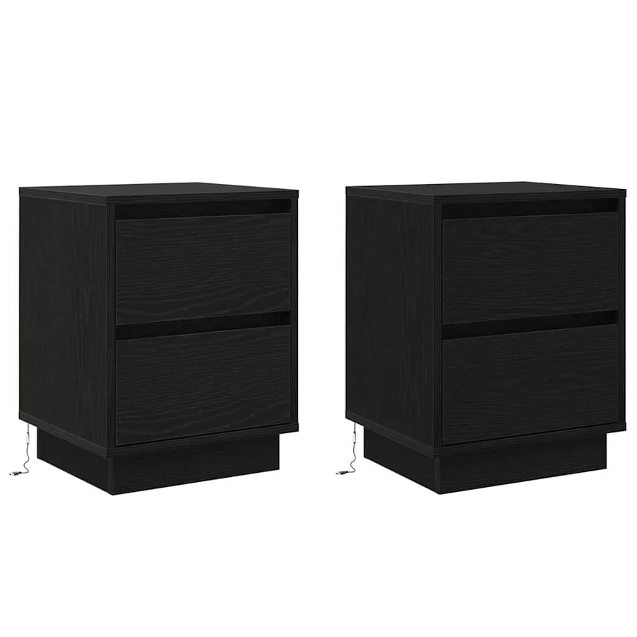 Cabinet de chevet 2 pcs Chêne noir 39 x 34,5 x 50 cm - 2