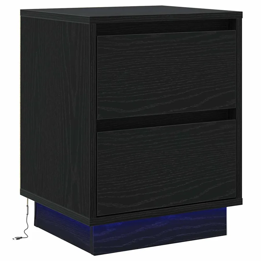 Cabinet de chevet 2 pcs Chêne noir 39 x 34,5 x 50 cm - 7