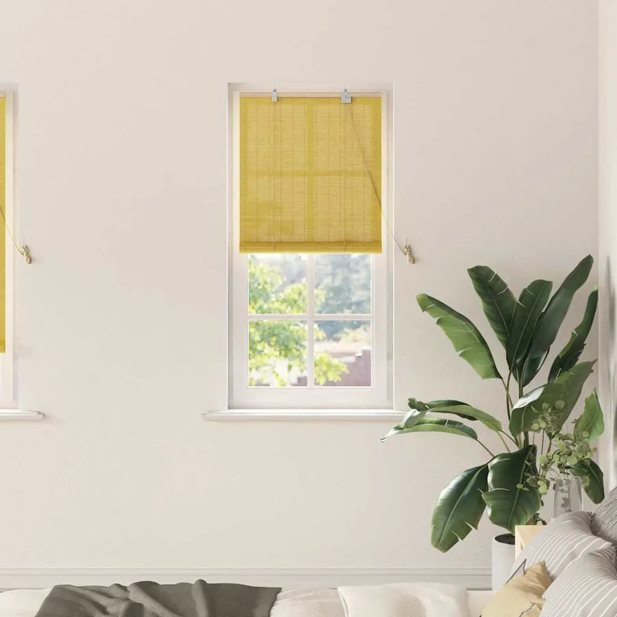 Store enrouleur Jaune 60 x 220 cm Bambou