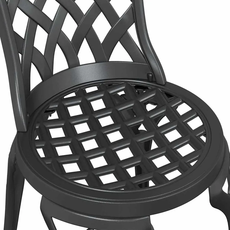 Ensemble de tables de jardin 3 pcs Noir Aluminium coulé - 11