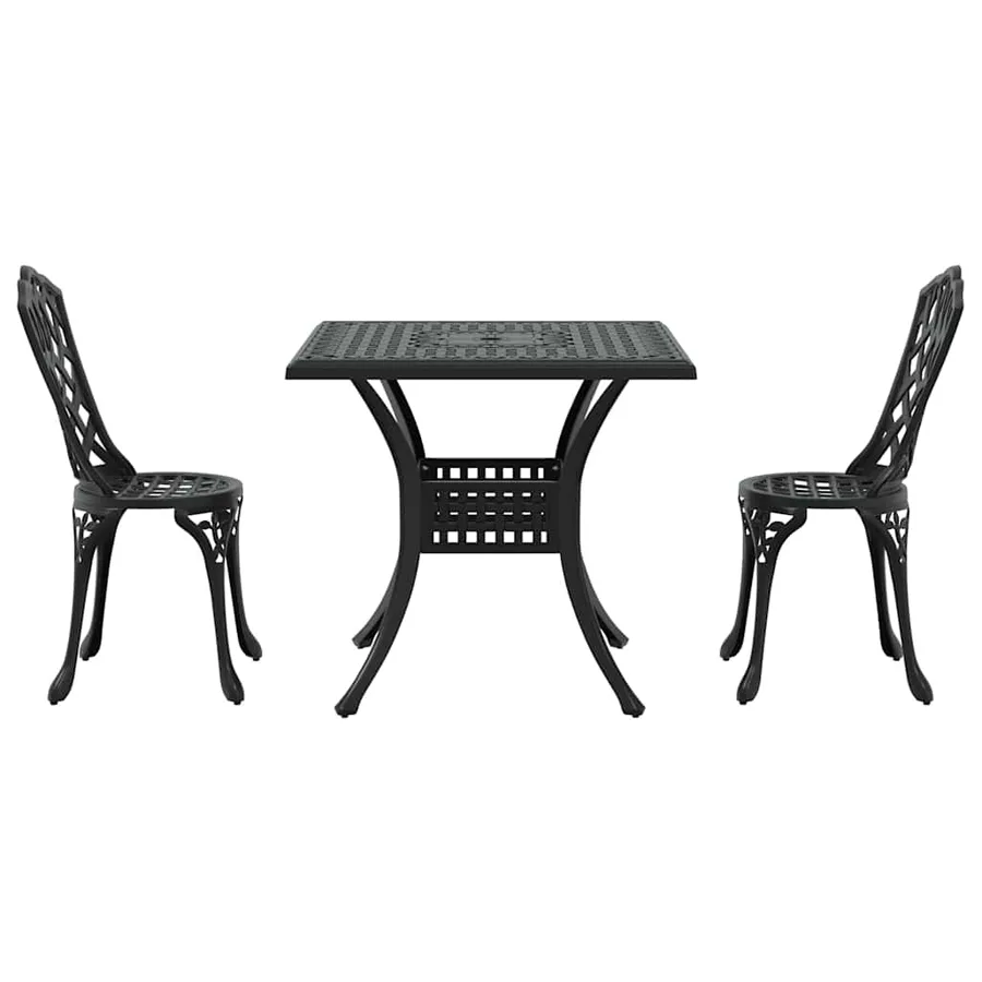 Ensemble de tables de jardin 3 pcs Noir Aluminium coulé - 6