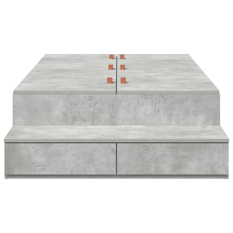 Cadre de lit avec rangement Gris béton 90 cm Bois d'ingénierie - 5