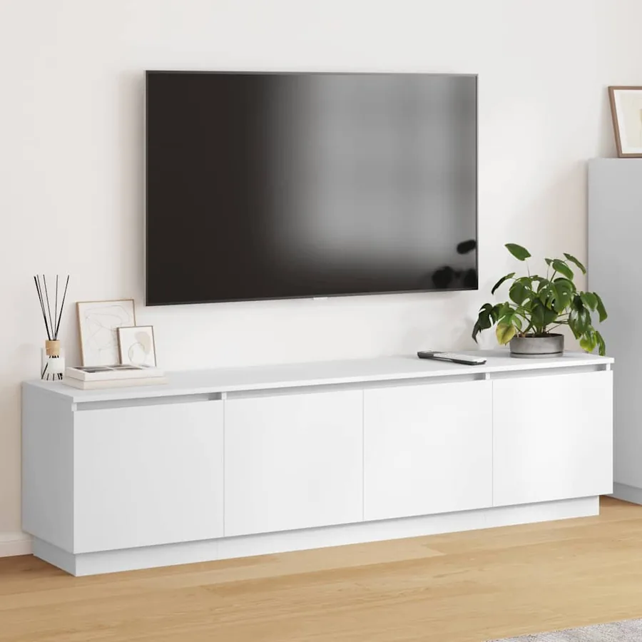 Meuble TV avec LED Blanc 180 x 38 x 49 cm Bois d'ingénierie