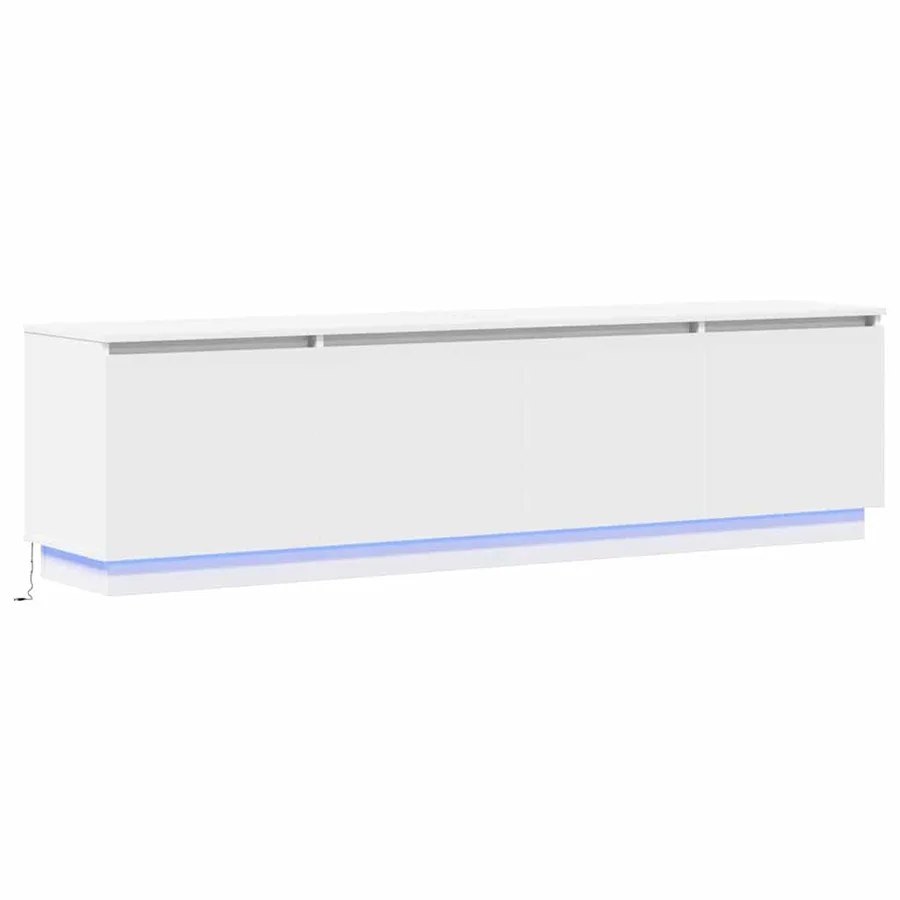 Meuble TV avec LED Blanc 180 x 38 x 49 cm Bois d'ingénierie - 2