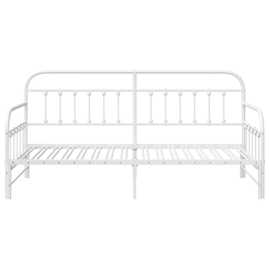 Cadre de lit de jour Blanc 90 x 200 cm Acier enduit de poudre - 5