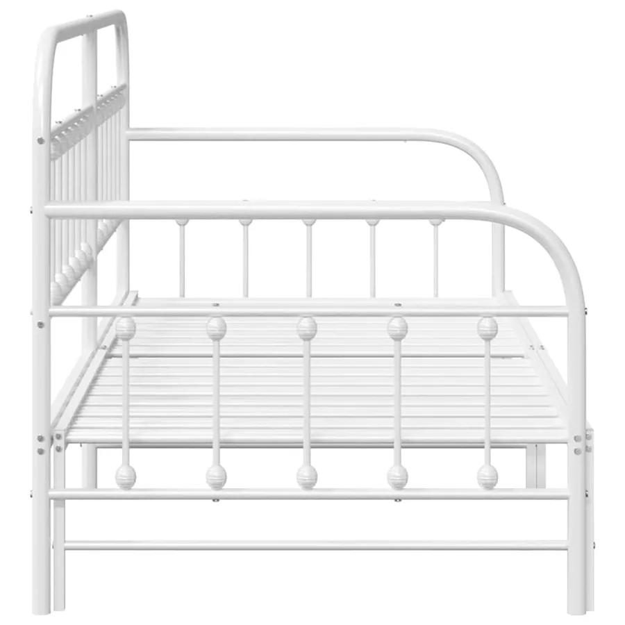 Cadre de lit de jour Blanc 90 x 200 cm Acier enduit de poudre - 6