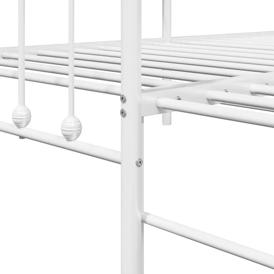Cadre de lit de jour Blanc 90 x 200 cm Acier enduit de poudre - 9
