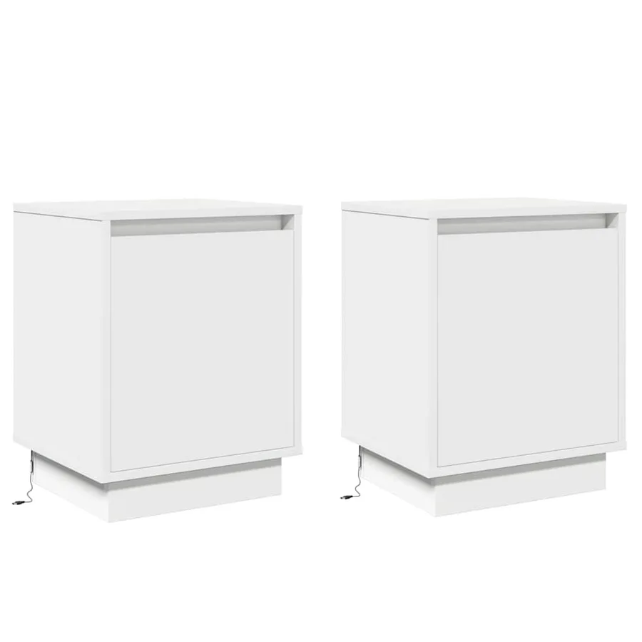 Cabinet de chevet 2 pcs Blanc 39 x 34,5 x 50 cm - 2
