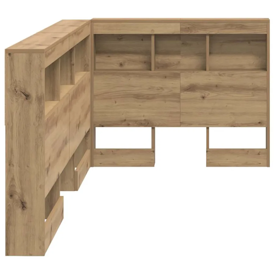 Tête de lit de rangement Chêne artisanal Bois d'ingénierie - 7