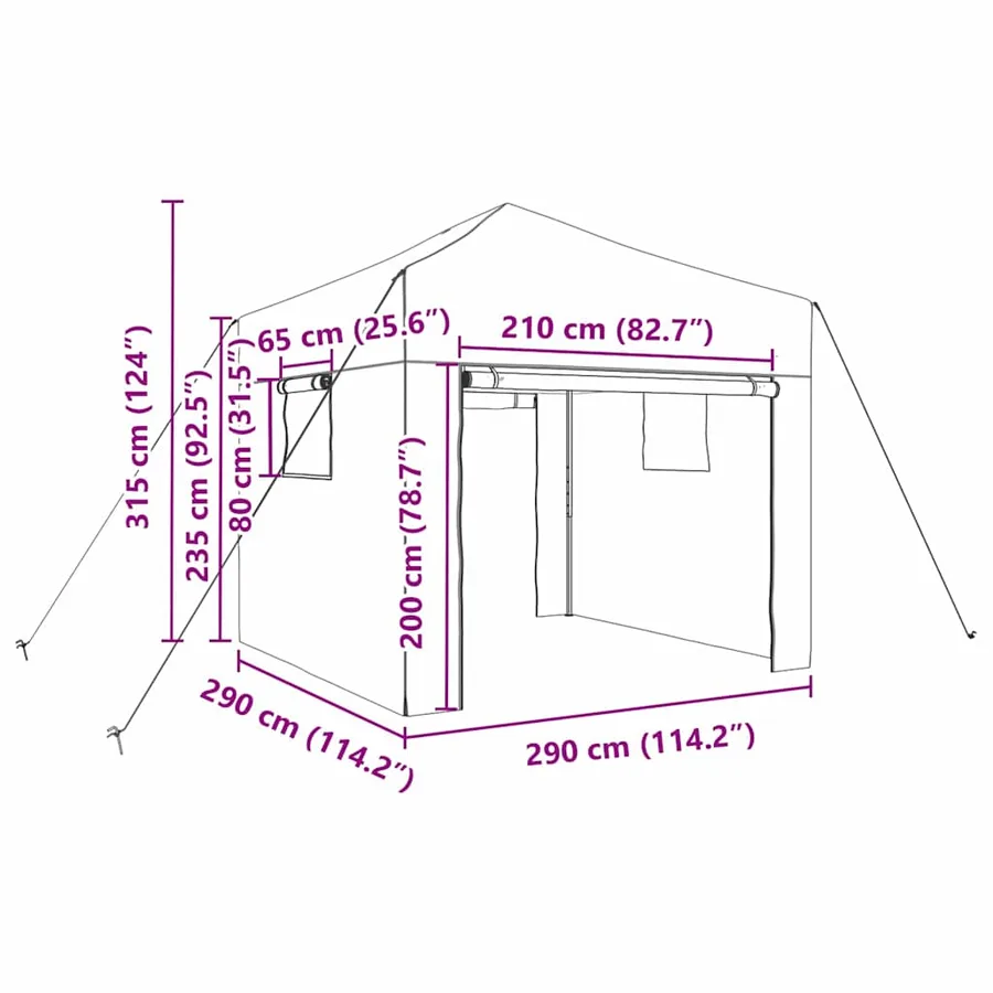 Serre avec cadre pop-up avec toit Vert 290 x 290 x 315 cm Fer - 11