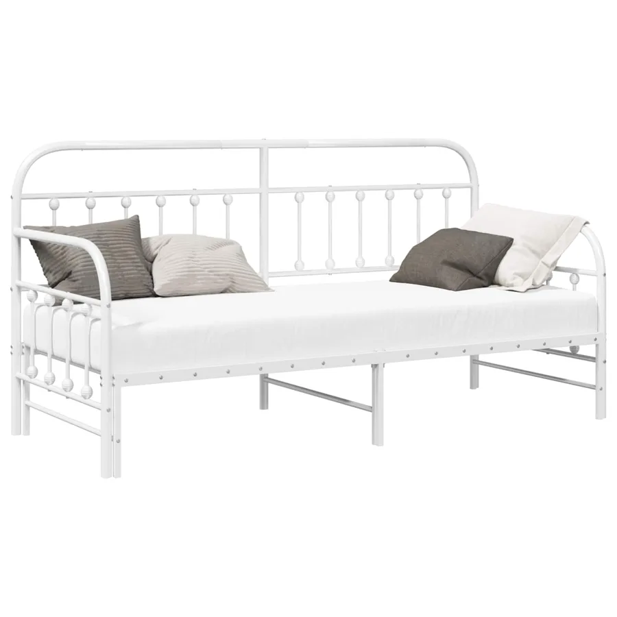 Cadre de lit de jour Blanc 80 x 200 cm Acier enduit de poudre - 2