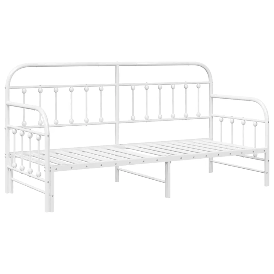 Cadre de lit de jour Blanc 80 x 200 cm Acier enduit de poudre - 4
