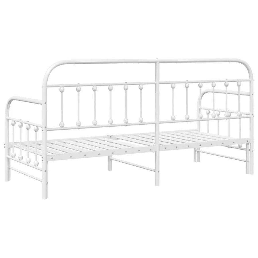 Cadre de lit de jour Blanc 80 x 200 cm Acier enduit de poudre - 7