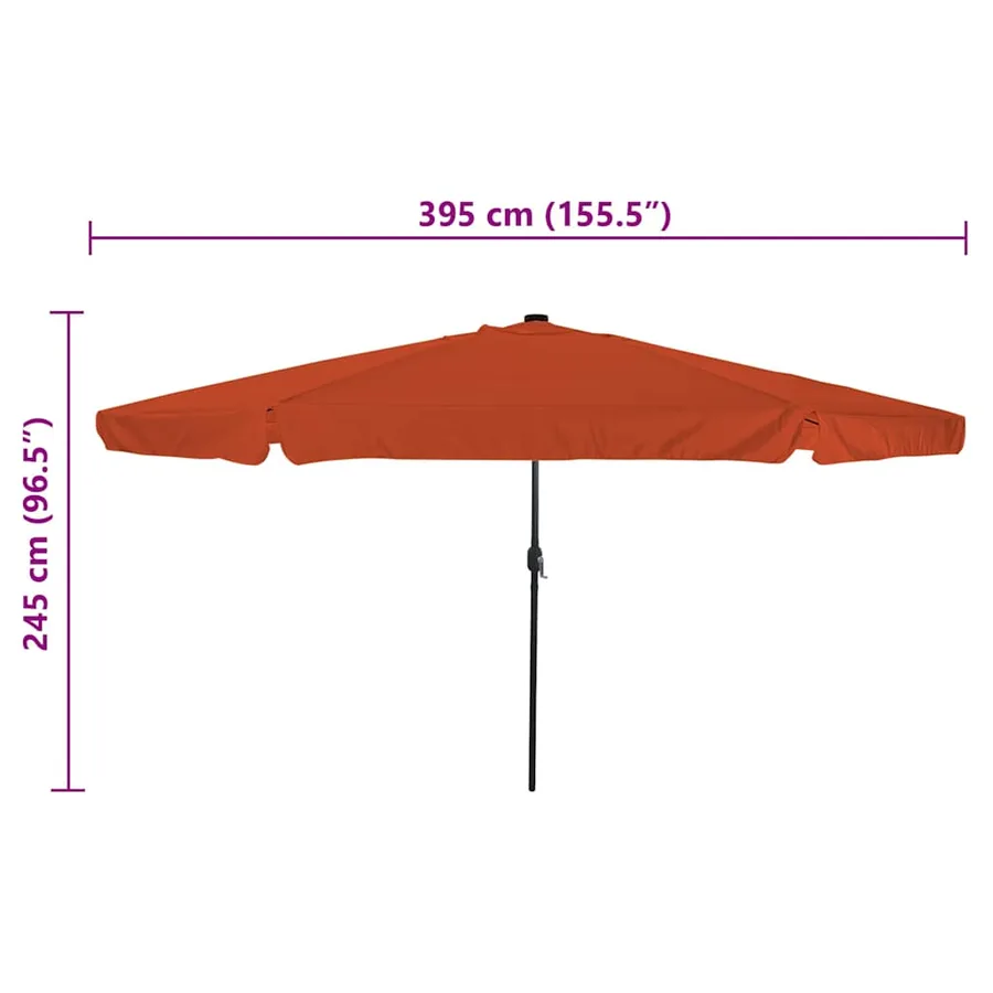 Parasol de jardin Terre cuite 395 x 395 x 245 cm Polyester - 8