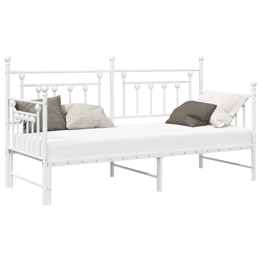 Cadre de lit de jour Blanc 80 x 200 cm Acier - 2