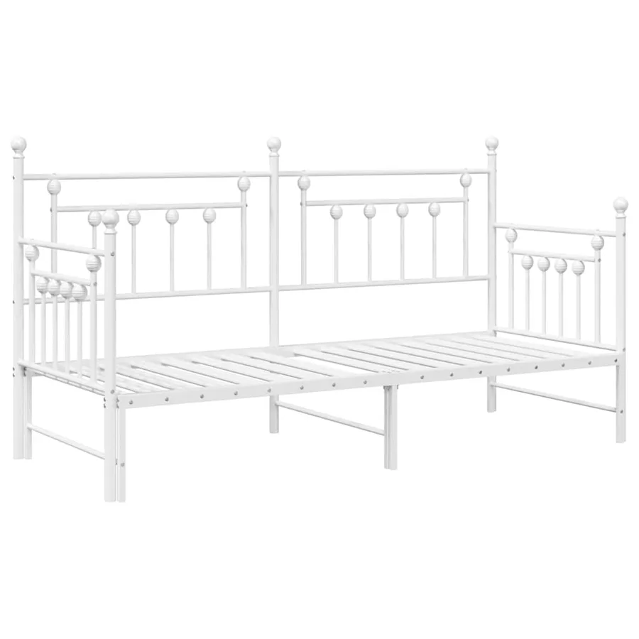 Cadre de lit de jour Blanc 80 x 200 cm Acier - 4