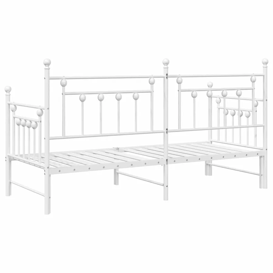 Cadre de lit de jour Blanc 80 x 200 cm Acier - 7