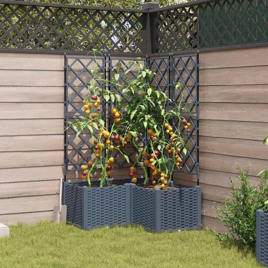 Cache-pot de jardin 3 pc Gris clair 80 x 80 x 143 cm PP - 3