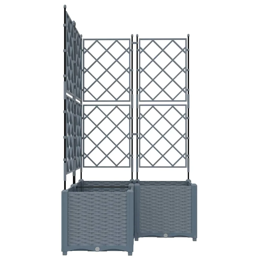 Cache-pot de jardin 3 pc Gris clair 80 x 80 x 143 cm PP - 4