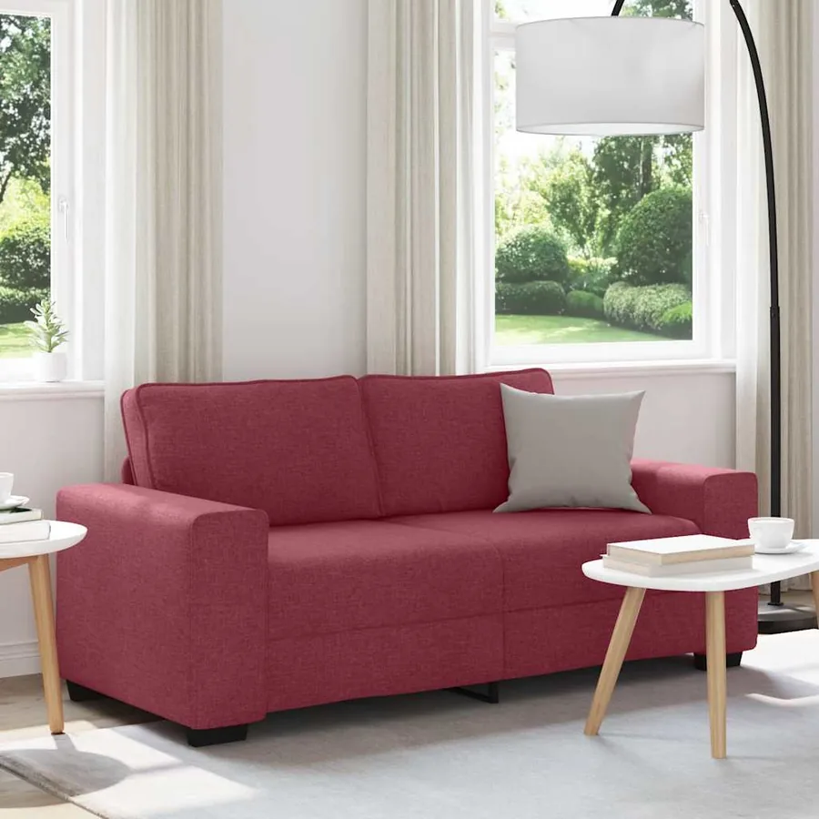 Canapé 2 places rouge vin 180x77x82 cm en tissu