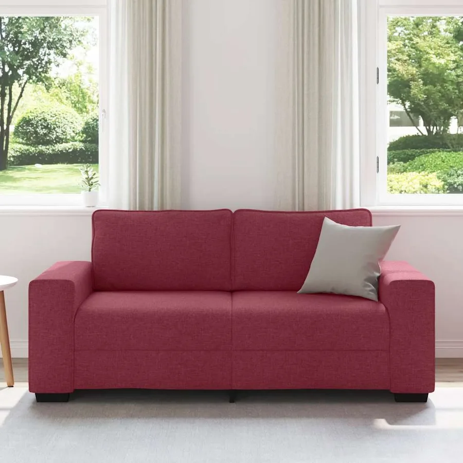 Canapé 2 places rouge vin 180x77x82 cm en tissu - 3