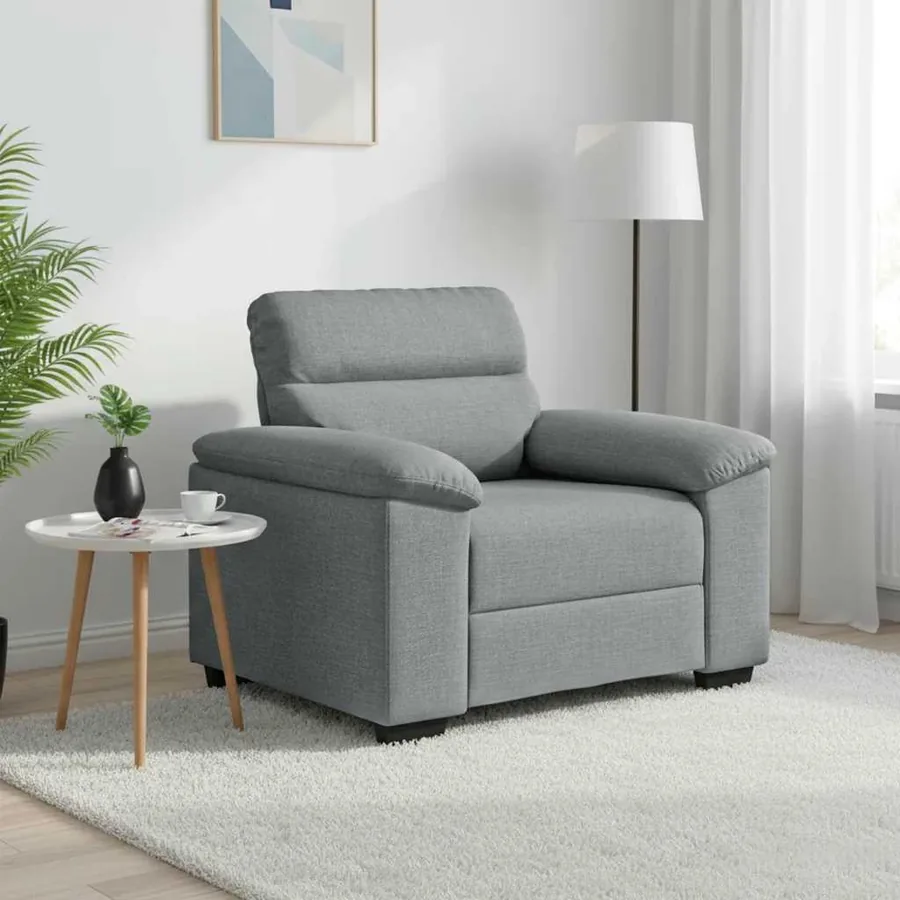 Fauteuil gris clair 100x81x84 cm tissu