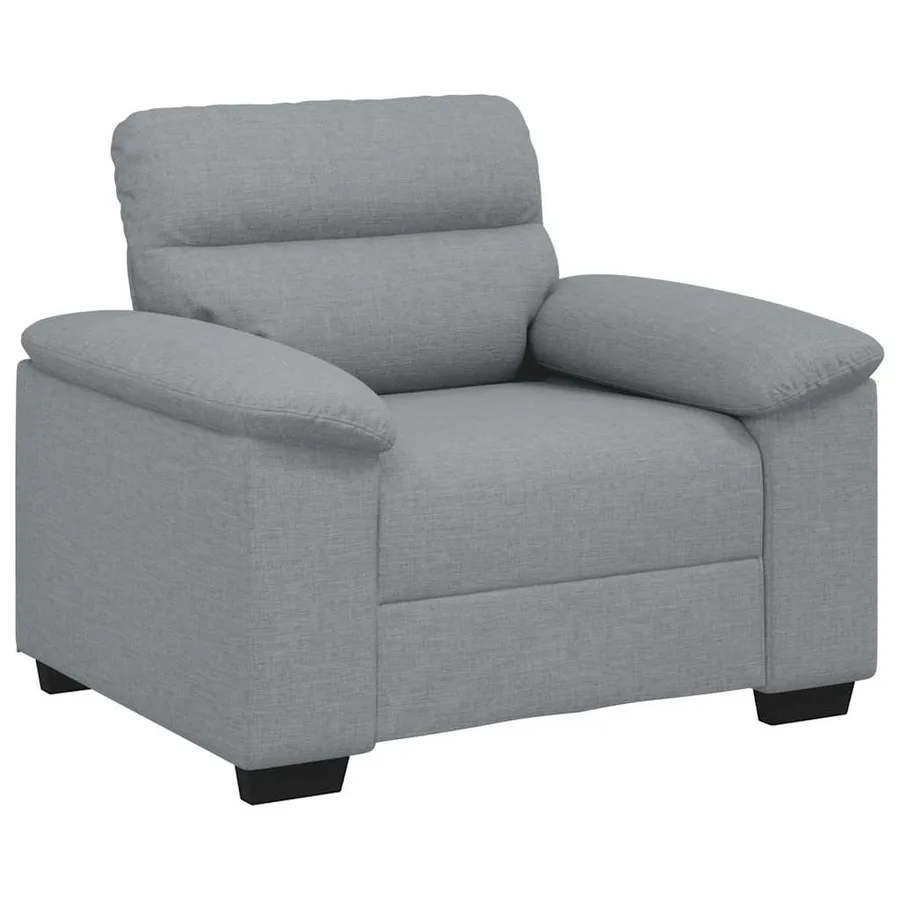 Fauteuil gris clair 100x81x84 cm tissu - 2