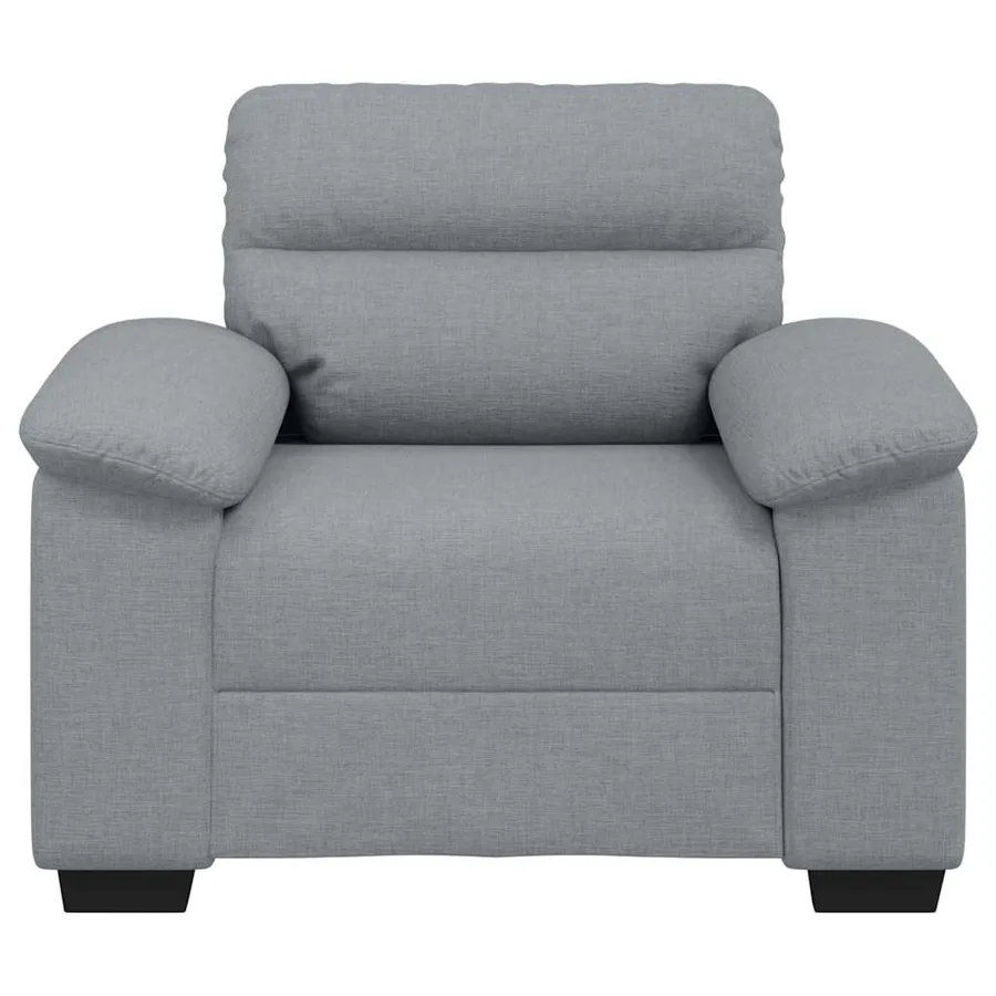 Fauteuil gris clair 100x81x84 cm tissu - 4